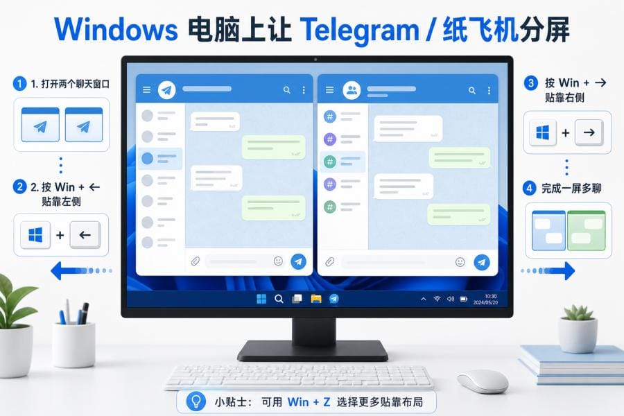 Windows 纸飞机分屏多窗口布局