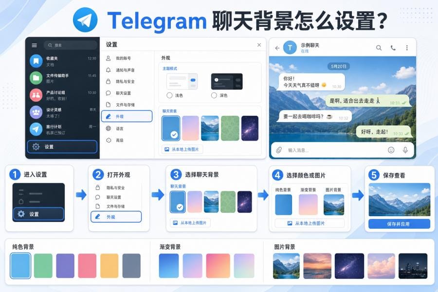 Telegram 聊天背景和性能设置