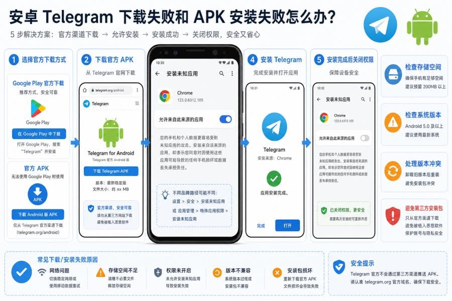 纸飞机下载不了怎么办？Telegram 安装失败、文件下载慢解决方法 配图 1