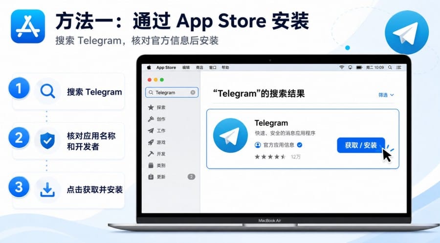 Mac 电脑纸飞机怎么安装?Telegram Mac 版下载与登录教程 配图 1