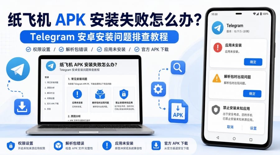 纸飞机 APK 安装失败怎么办?Telegram 安卓安装问题排查教程