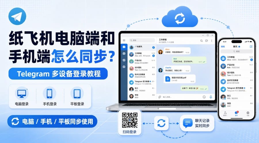 纸飞机电脑端和手机端怎么同步？多设备登录与换手机教程 第 1 张正文图