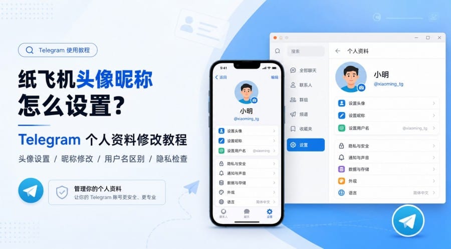纸飞机怎么设置头像和昵称?个人资料修改教程 第 1 张正文图