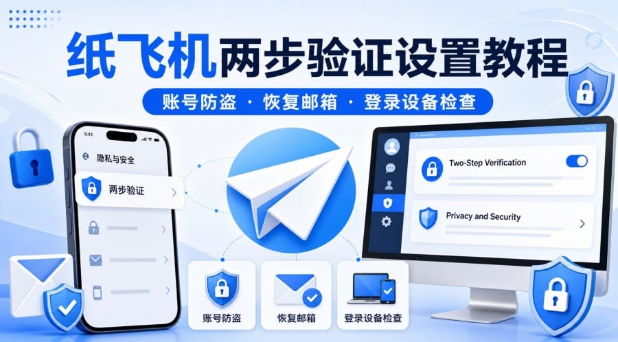 纸飞机怎么开启两步验证