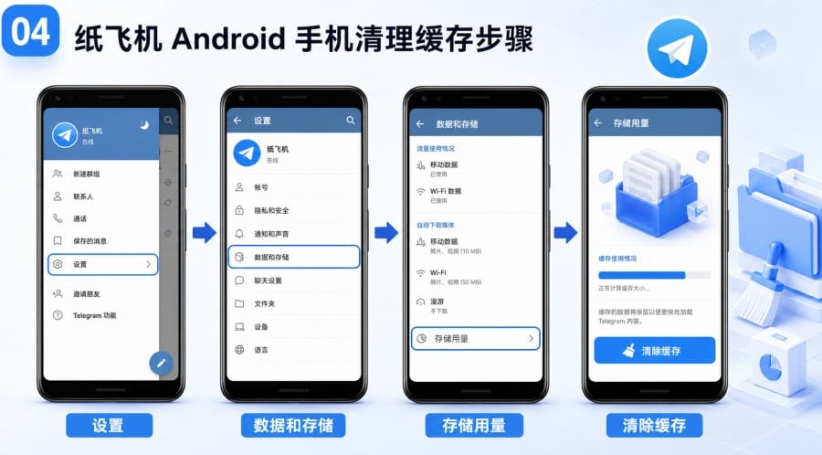纸飞机缓存怎么清理? - step 3