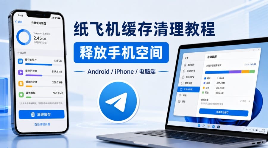 纸飞机缓存怎么清理?
