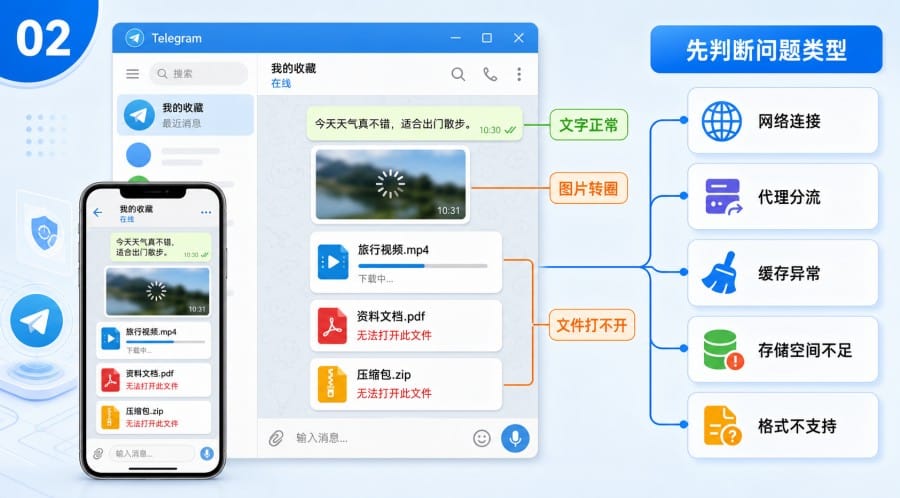纸飞机 Telegram 图片和文件打不开怎么办? - step 1