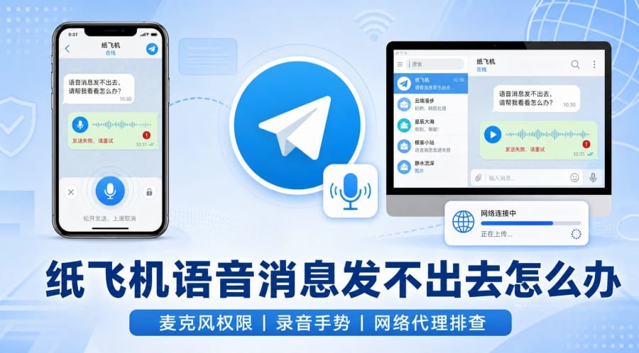 纸飞机语音消息发不出去怎么办？