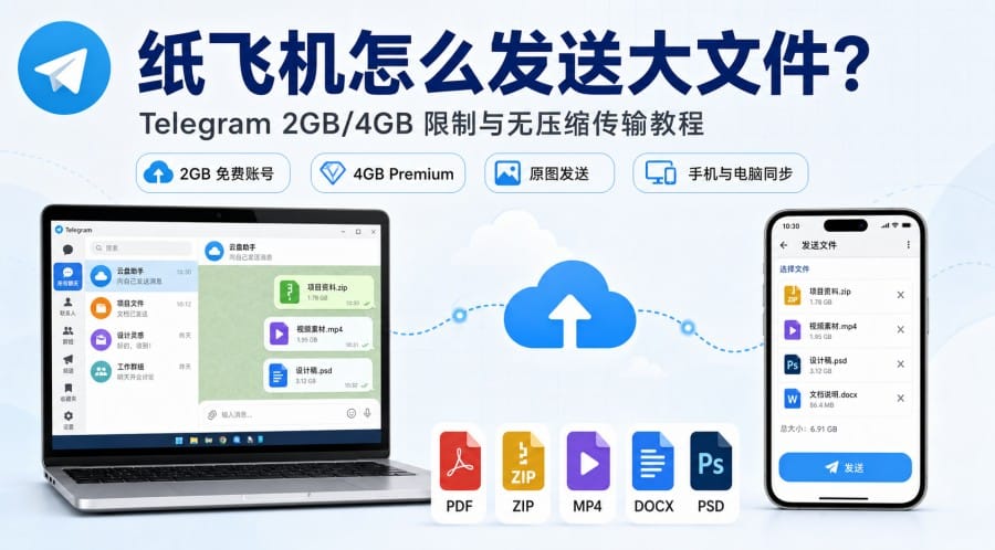 纸飞机怎么发送大文件?文件上限、原图传输与失败排查