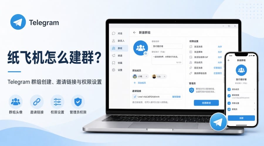 纸飞机如何创建群组？手机、电脑建群与权限设置教程