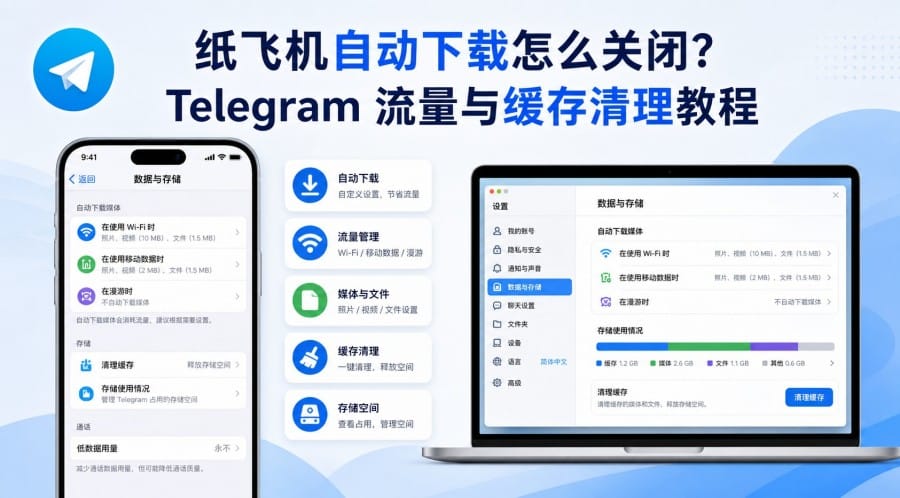 纸飞机自动下载怎么关闭?流量和存储空间设置教程