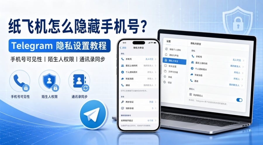 纸飞机手机号怎么隐藏?隐私设置与陌生人权限说明