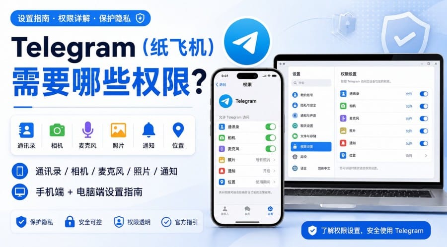 Telegram(纸飞机)需要哪些权限?通讯录、相机、麦克风与照片权限设置指南